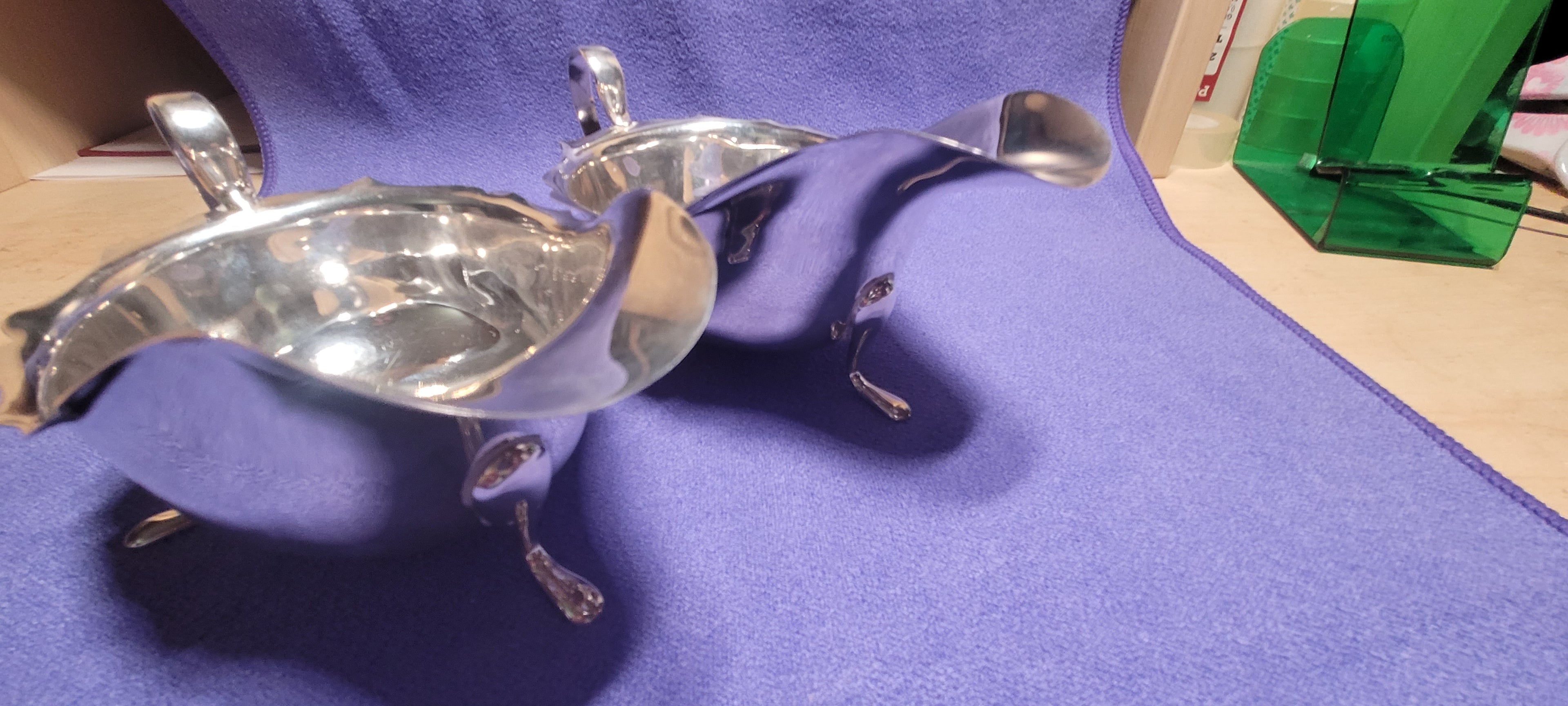 Pair Sterling Silver Sauce Boats Sheffield 1931 Emile Viner 316g Hallmarked