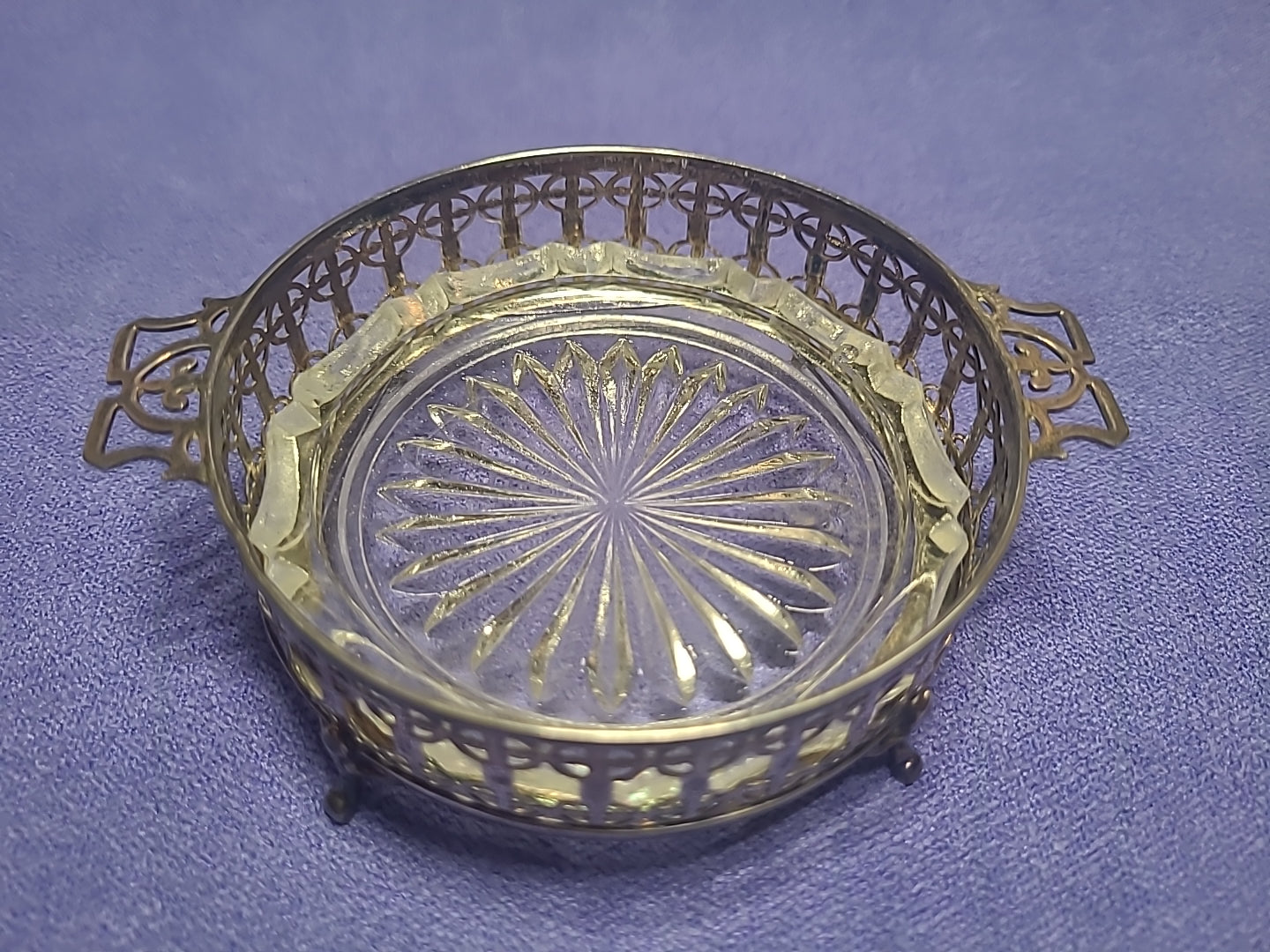 Antique 1925 Adie Brothers Sterling Silver Butter Dish Glass Liner Birmingham