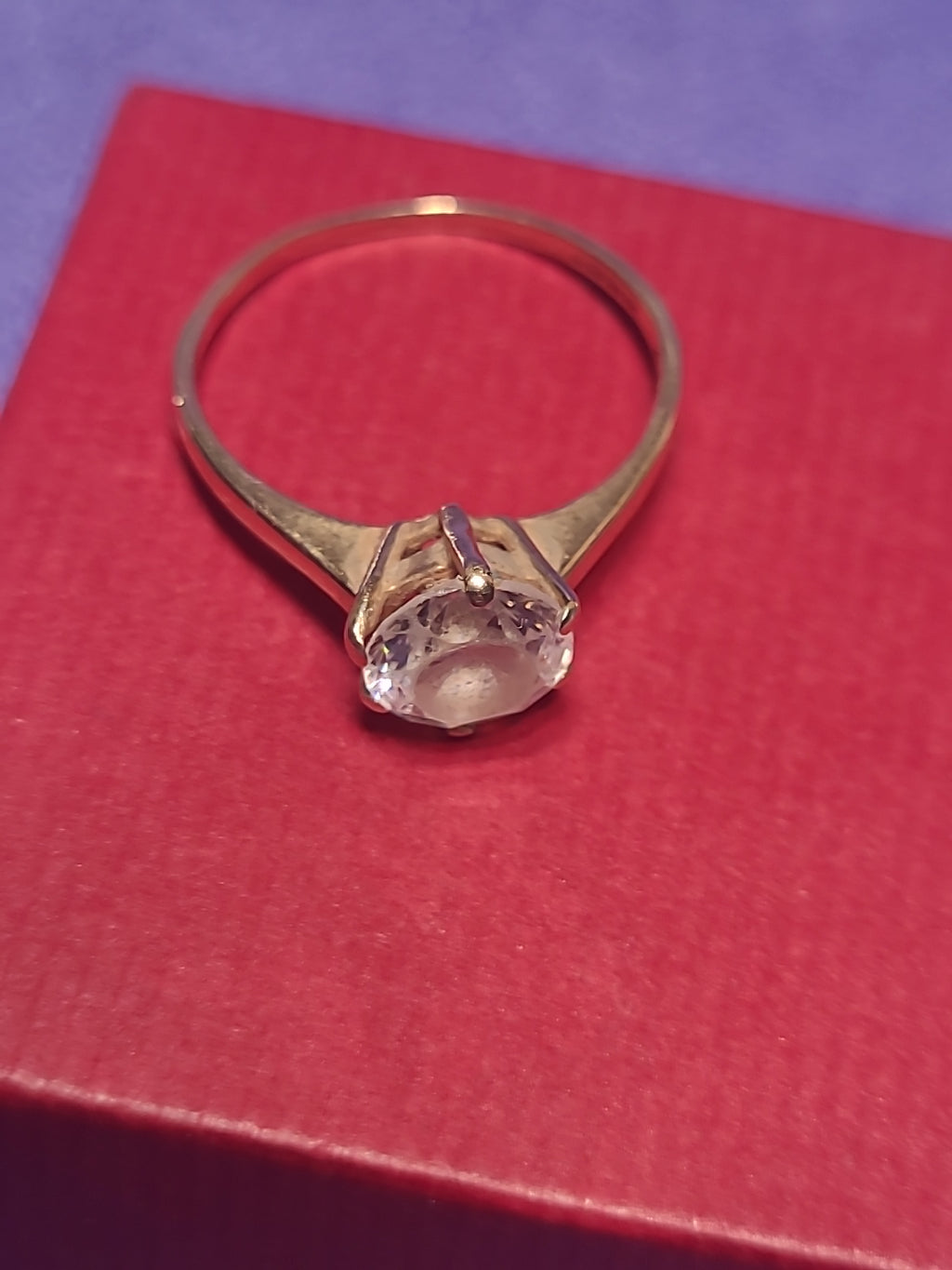 9ct Gold CZ Solitaire Ring Size L 1/2 Hallmarked Boxed 1.8g