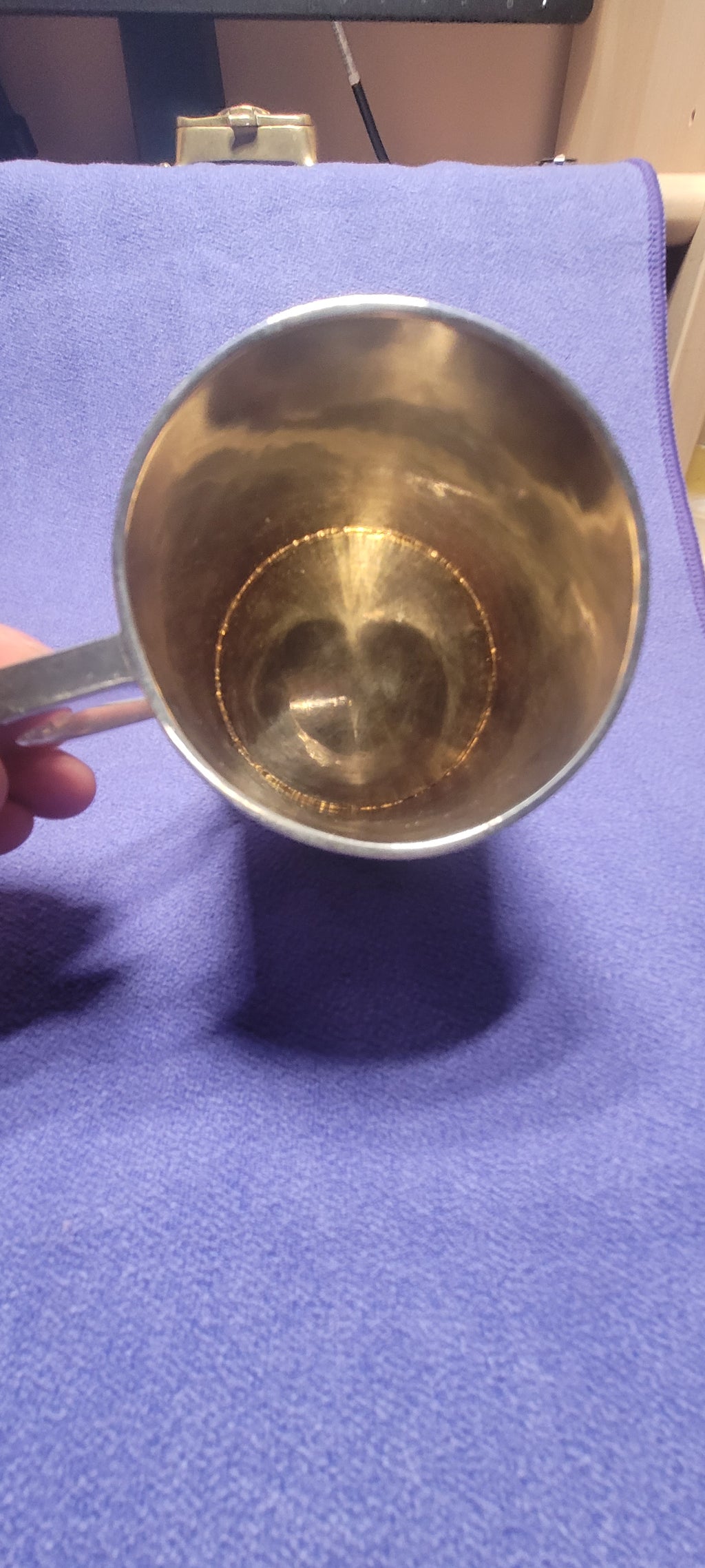 1856 Exeter Sterling Silver Christening Mug Lined Pattern Josiah Williams