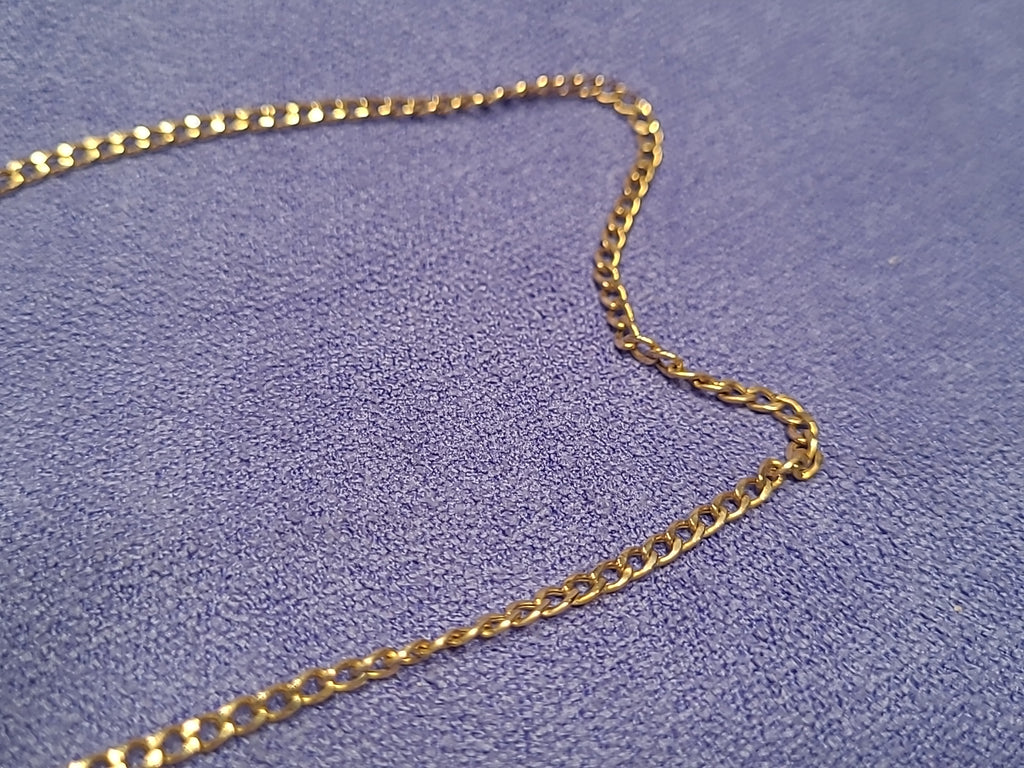 9ct Gold Onyx & Bloodstone Fob Pendant With Chain Hallmarked 7.5g