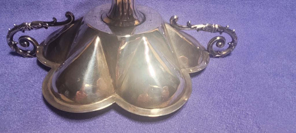 Antique Austro Hungarian Sterling Silver Gothic Compote Vienna c1870 215g