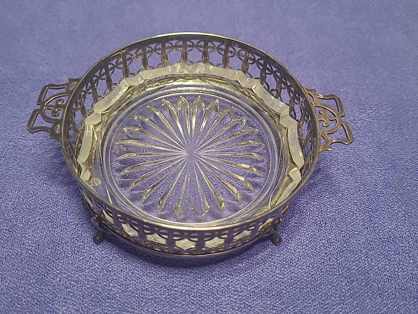 Antique 1925 Adie Brothers Sterling Silver Butter Dish Glass Liner Birmingham