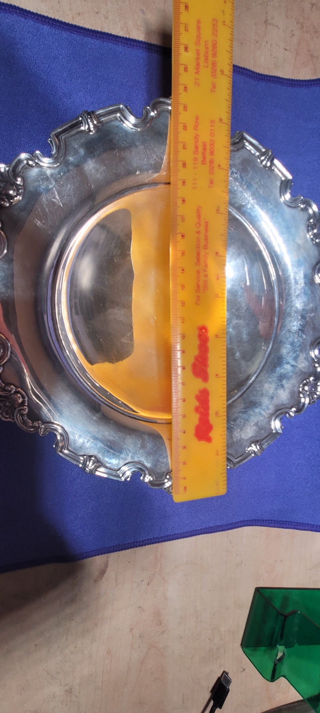 Mappin & Webb , Sterling Silver Large Tazza Dish , Sheffield , 1945 , 296g