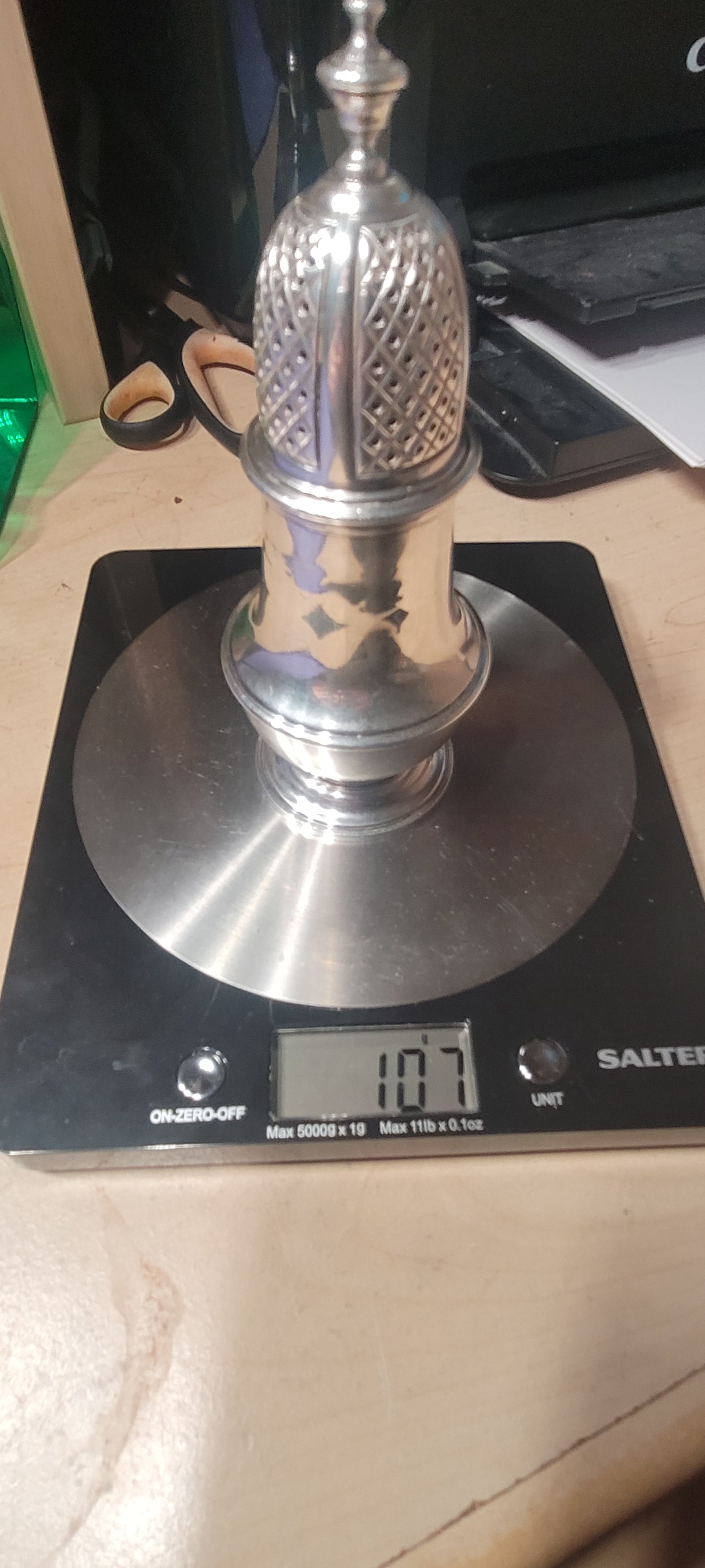 Antique Silver Sugar Castor London 1957 107g Mills & Hersey Hallmarked