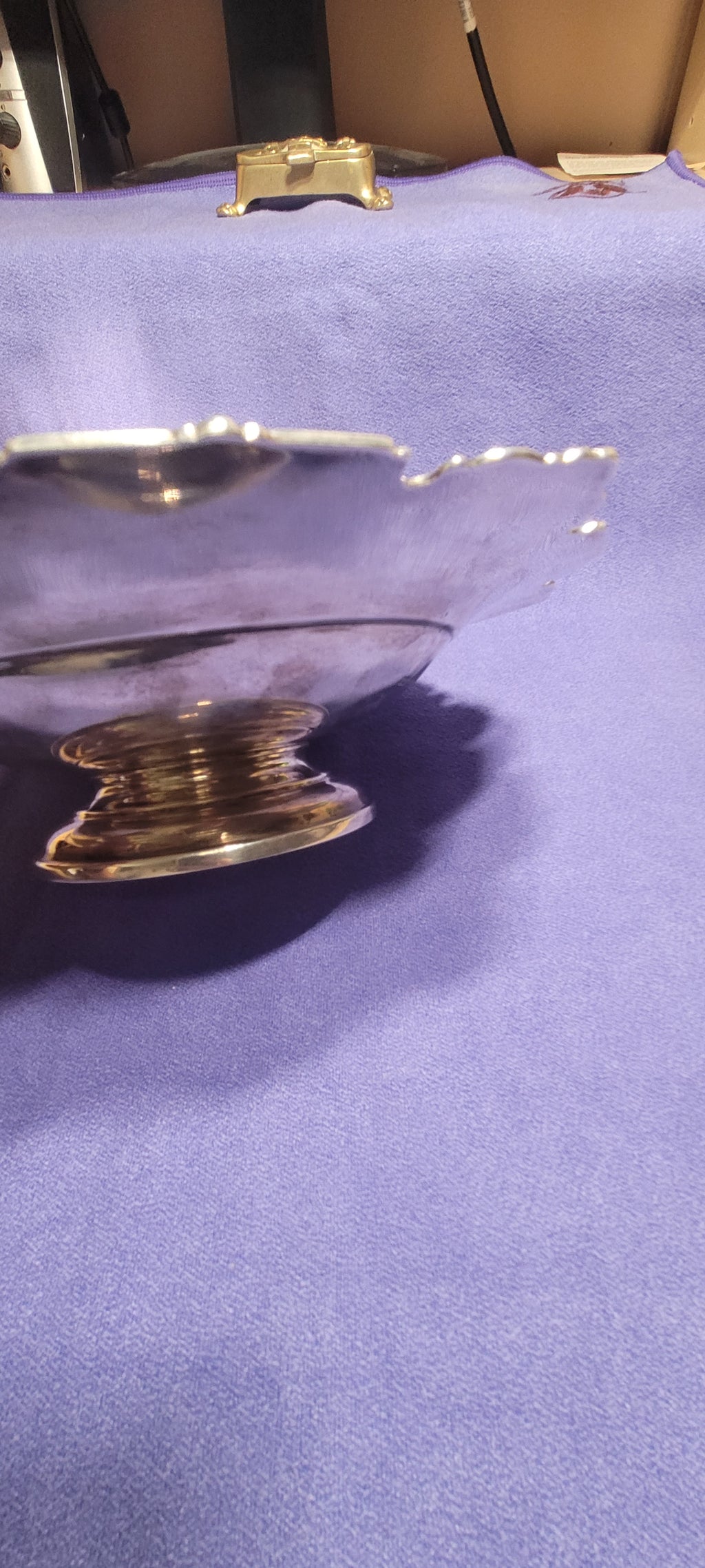 Mappin & Webb , Sterling Silver Large Tazza Dish , Sheffield , 1945 , 296g