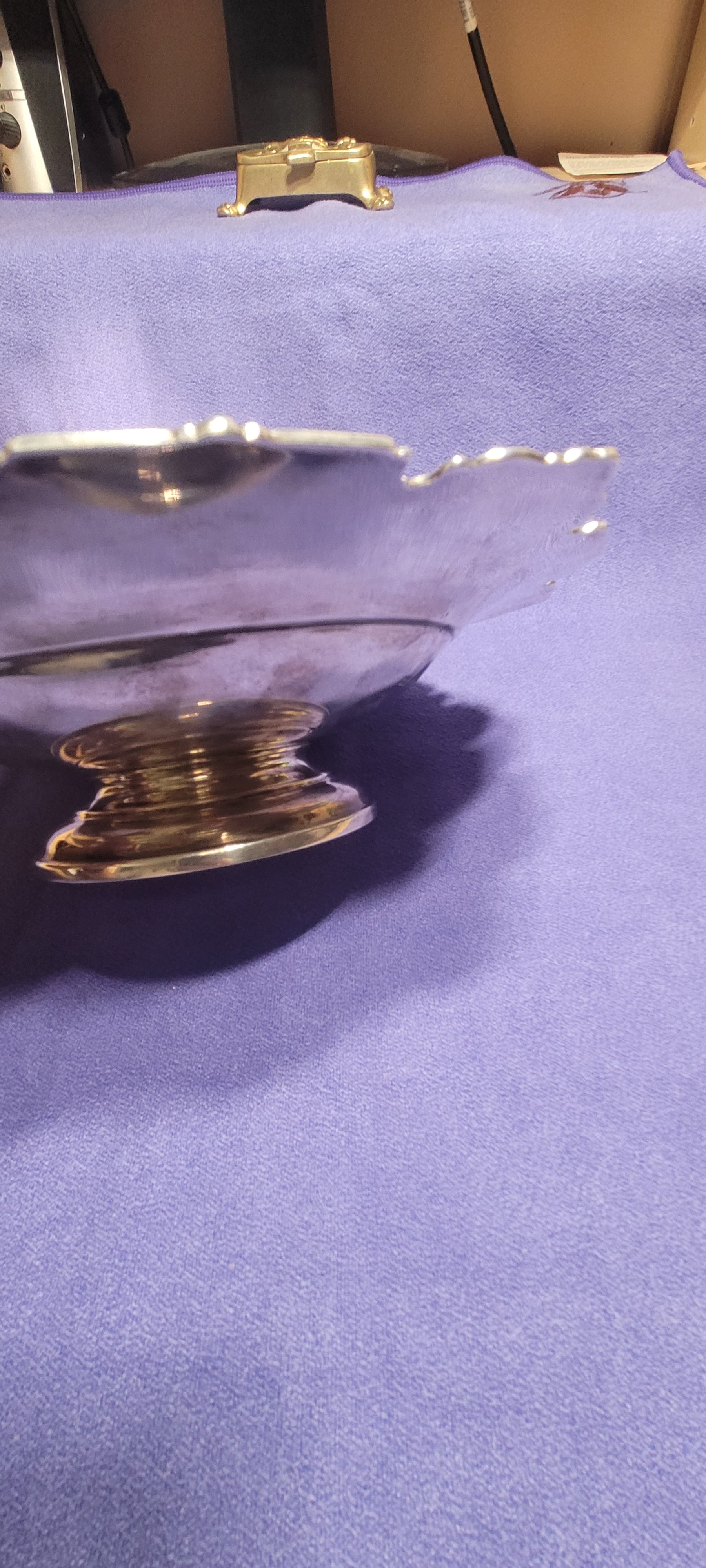 Mappin & Webb , Sterling Silver Large Tazza Dish , Sheffield , 1945 , 296g