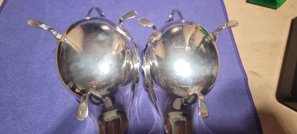 Pair Sterling Silver Sauce Boats Sheffield 1931 Emile Viner 316g Hallmarked
