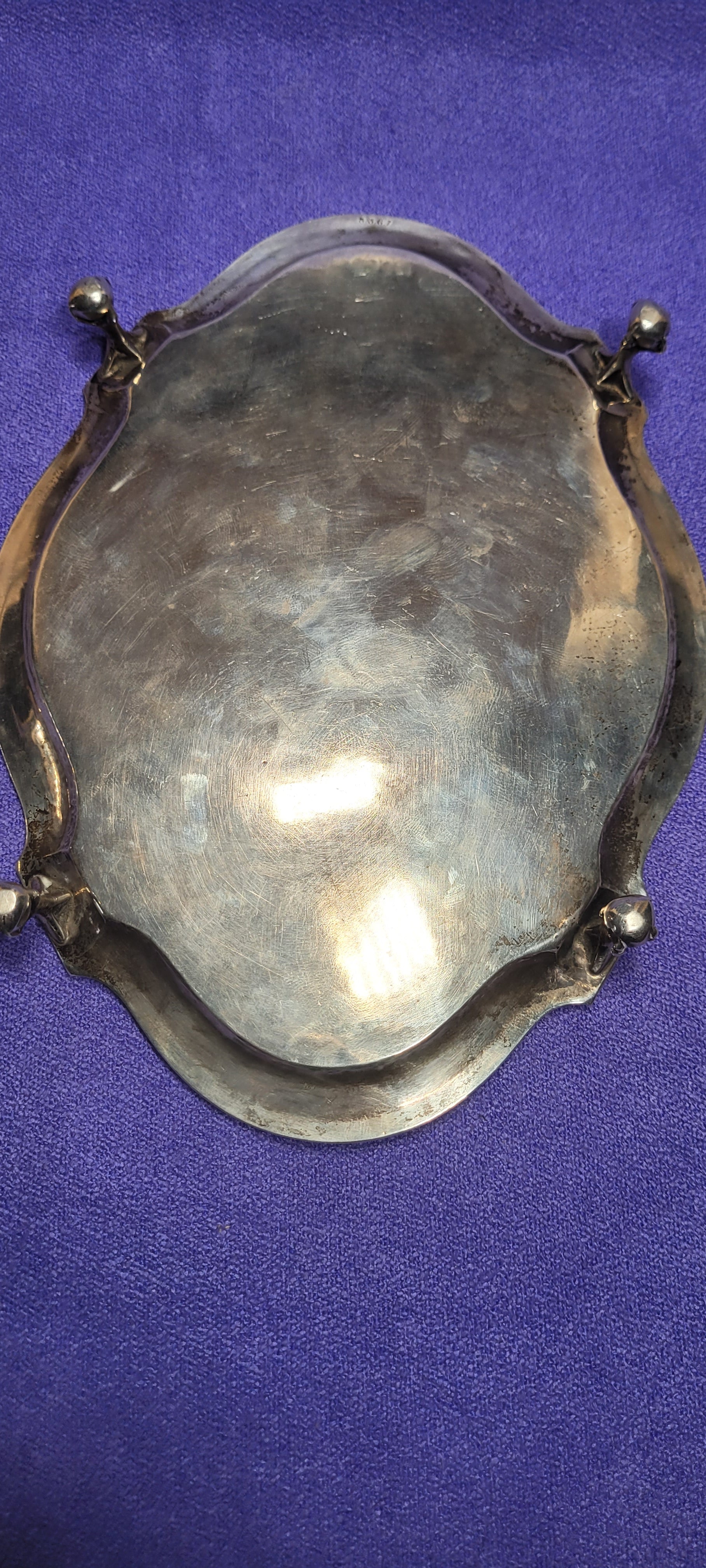 Antique Sterling Silver Footed Tray 212g London 1874 Robert Harper