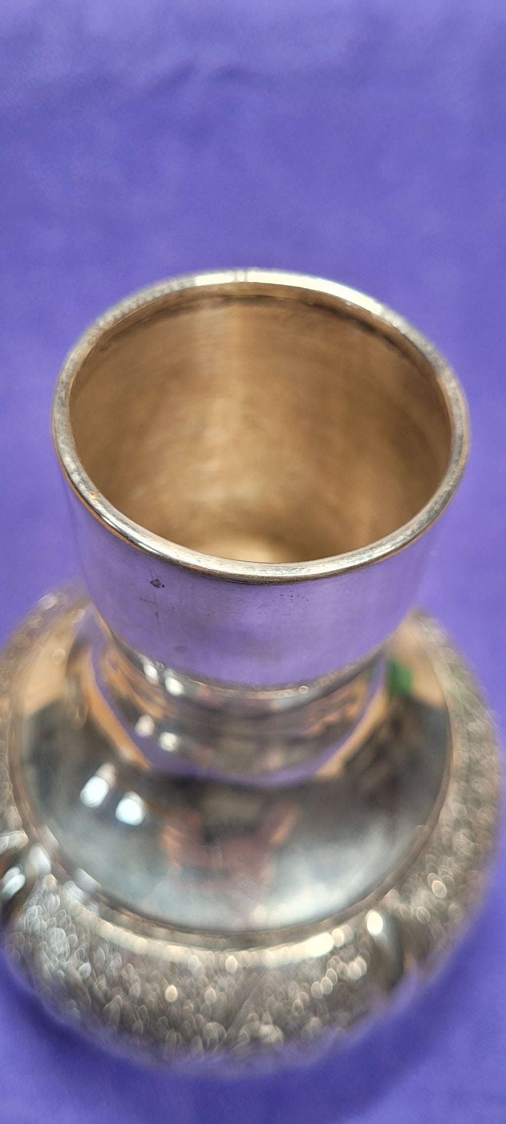 Antique Solid Silver Vase 351g 18cm Hand Chased Floral Design Stamped "SILVER"