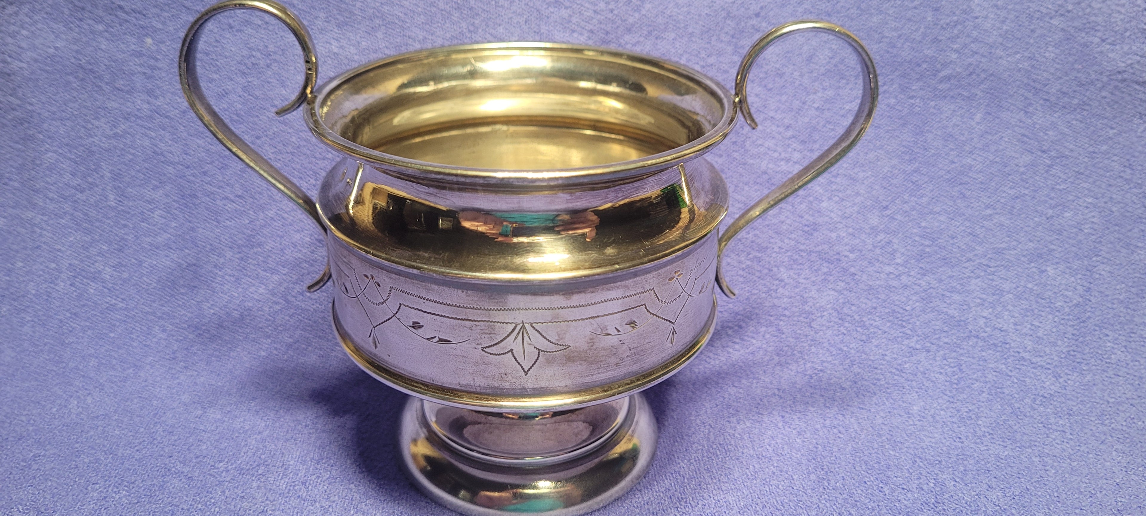 Antique 935 Silver Twin Handle Cup 194g Austria-Hungary “Diana Head” Mark